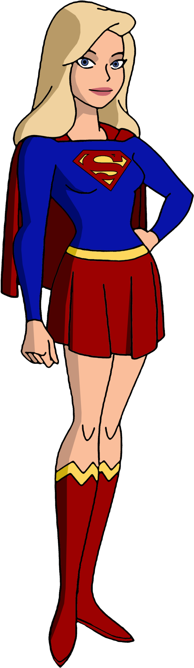 Vector Free Bruce Timm Style New Look By Noahlc - Supergirl Justice League Action (1024x2553), Png Download