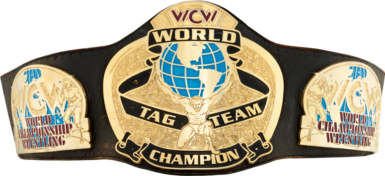 Wcw Tag Team Championship - Wcw Tag Team Championship Belts (1258x575), Png Download