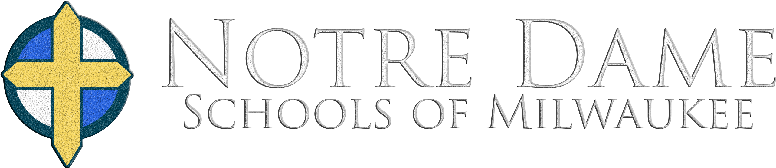 Notre Dame School Of Milwaukee - Line Art (2663x598), Png Download