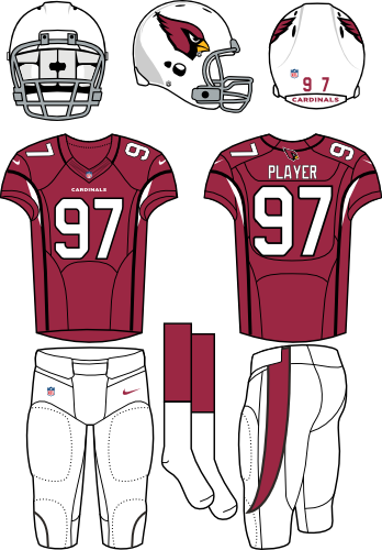 Arizona Cardinals Uniform - New York Jets Home Uniform (348x500), Png Download