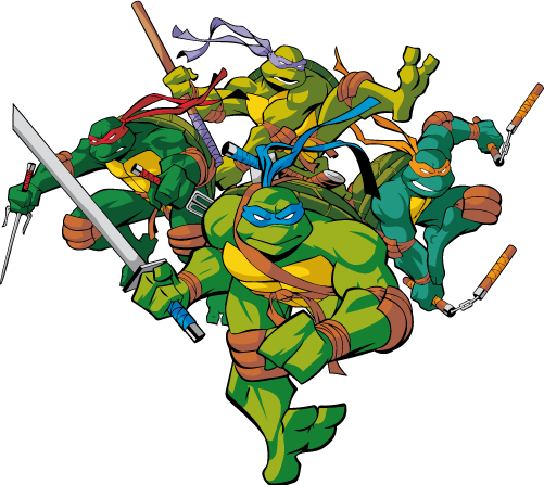 Tmnt 2003 Care Of Tmnt Wiki - Kickin' It Old School Coloring Book (teenage Mutant (501x447), Png Download