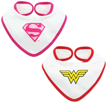 Image - Bumkins Dc Comics Bandana Bib, Superman Pink, 0-9 Months (364x380), Png Download