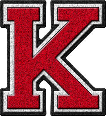 Arizona Cardinals Varsity Png Alphabet - Letter K In Red (366x400), Png Download