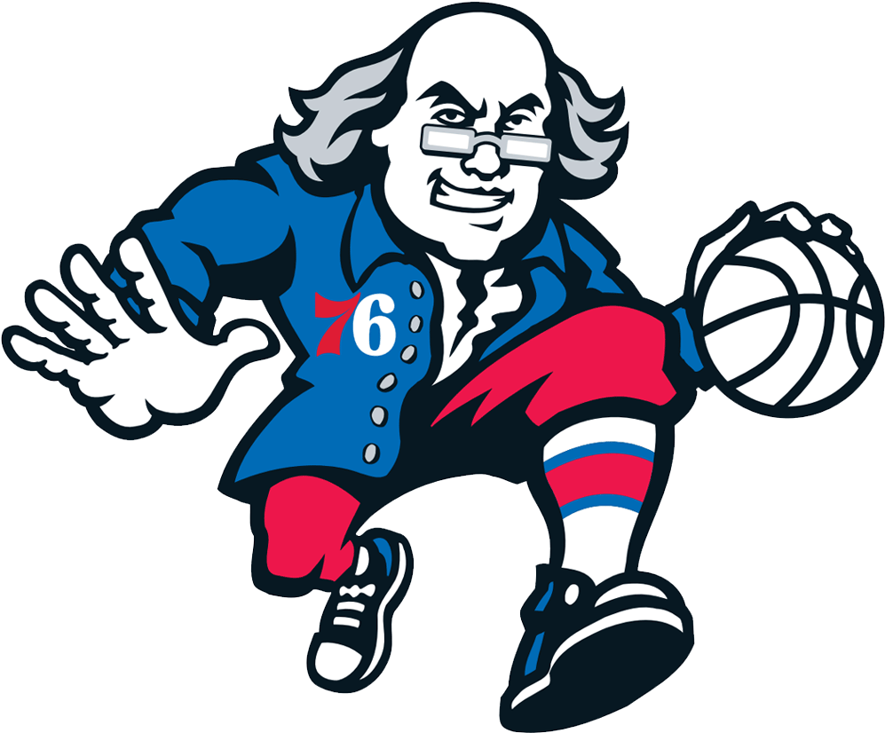 76ers Ben Franklin Logo (1250x1035), Png Download