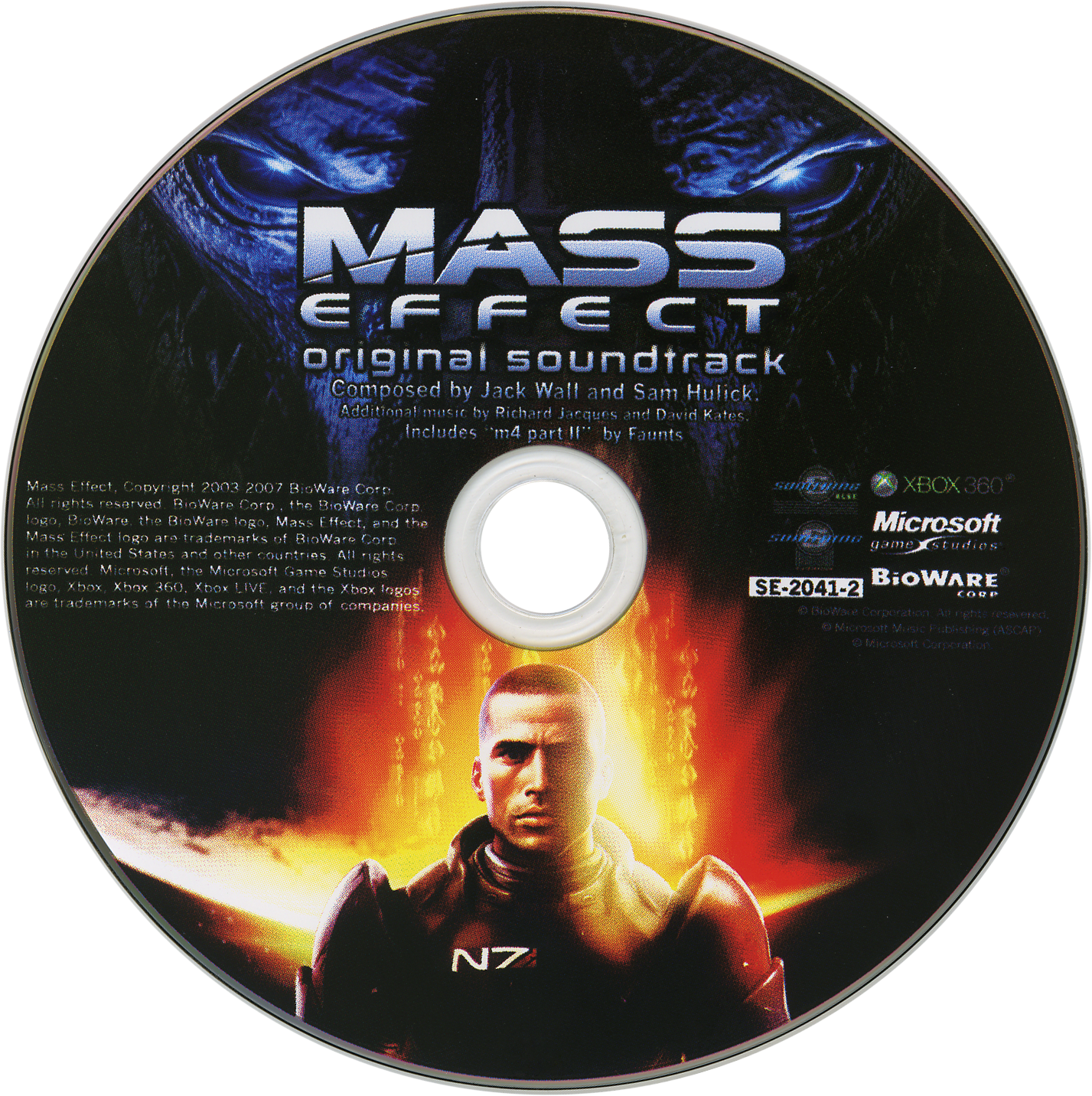 Mass Effect (2007) Mp3 - Mass Effect 1 Cover & Disc (1427x1432), Png Download