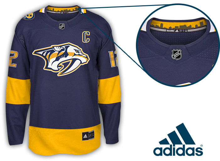 Predators Alternate Concept Jersey Collar - Nashville Predators Adidas Alt Jersey (750x540), Png Download