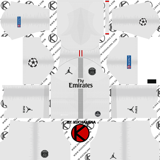 Jordan X Paris Saint-germain 2018/19 Kit - Dream League Soccer 2018 Portugal Kit (509x510), Png Download