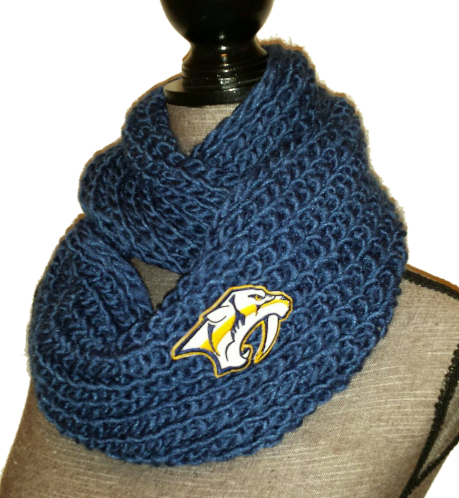 Nashville Predators Knit Cowl - Crochet (943x1024), Png Download