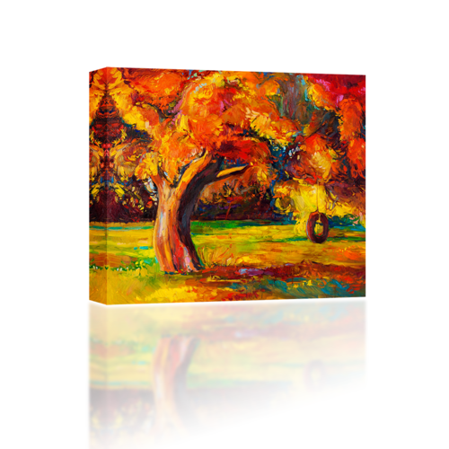 Tree Swing - Painting (500x500), Png Download