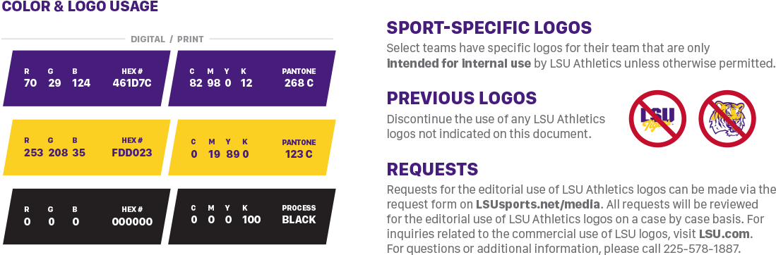 Lsu Athletics Brand Identity Guidelines - Document (1200x441), Png Download