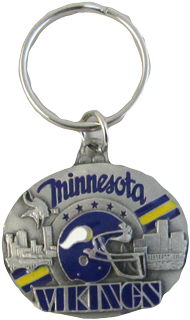 Minnesota Vikings Pewter Keychain - Minnesota Vikings Enamel And 3-d Belt Buckle Siskiyou (371x500), Png Download