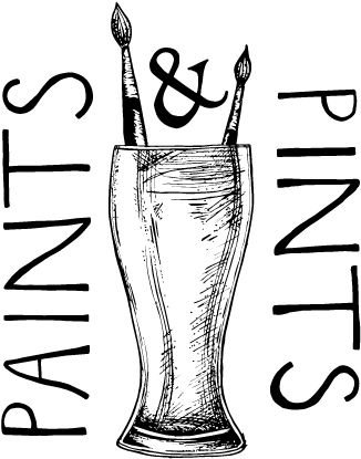 Paints And Pints Logo - Paint And Pints (365x436), Png Download