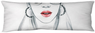 Young Woman With Glasses - Cushion (400x400), Png Download