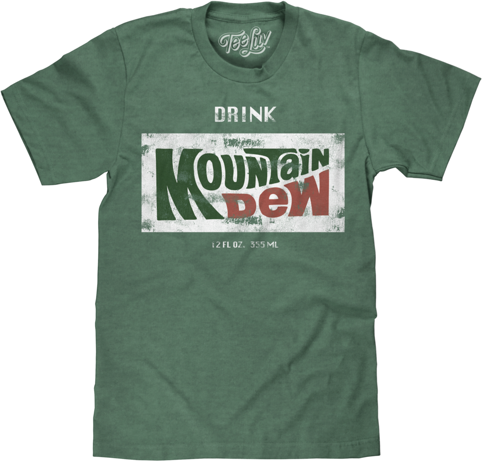 "drink Mountain Dew" Logo T-shirt - Tee Luv 20877-xl Dr. Pepper Logo T-shirt, Poly Cotton (999x1024), Png Download