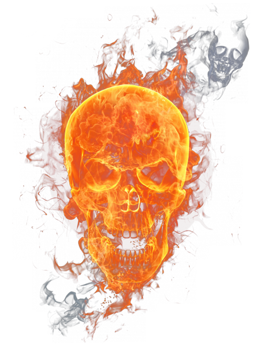 Skull Fire Clipart Skull Flame Combustion - Skull Fire (900x1233), Png Download