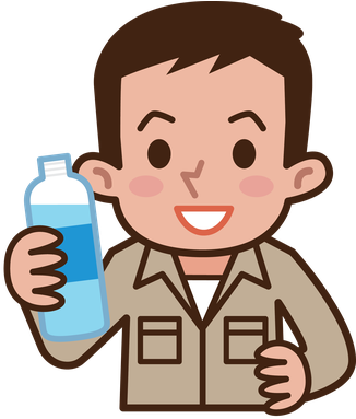 Worker Drinking Water - Drinking Water Clip Art (375x399), Png Download
