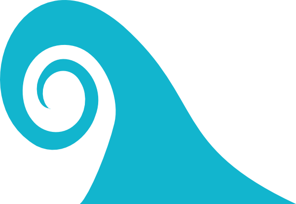 Teal Curl Wave Clip Art At Clker - Curl Wave Clipart (600x413), Png Download