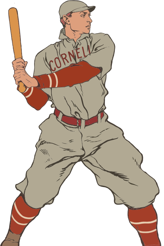 Vintage Baseball Player Report This Vintage Baseball - Vintage Baseball Player Clipart (523x784), Png Download