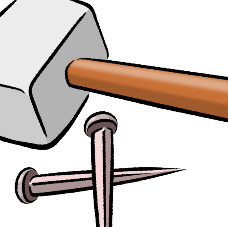 Nail Art Designs Hammer 34 Great Ideas - Cartoon Hammer And Nails (798x797), Png Download
