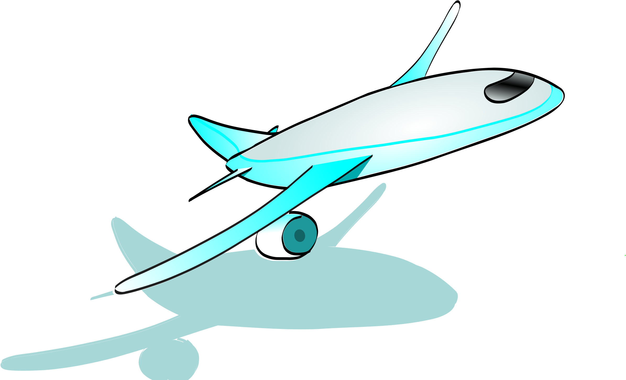 Jet Clipart Airplane Flying - Cartoon Plane Taking Off (2400x1458), Png Download