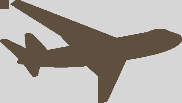 Silhouette Airplane Clipart (600x340), Png Download
