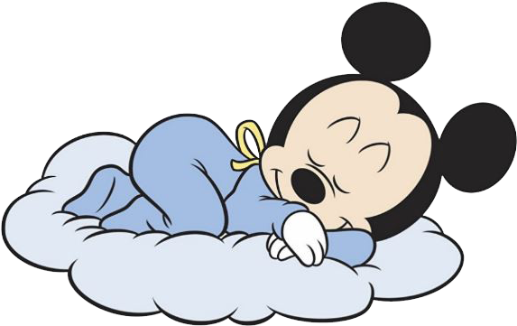 Sleeping Baby Clipart - Baby Mickey Mouse Colouring Pages (589x378), Png Download