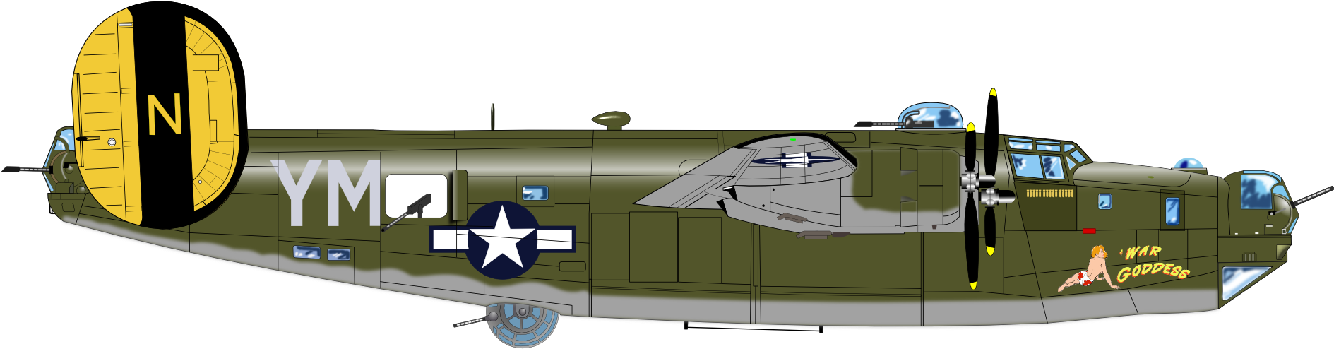 War Airplanes Clipart Backgrounds - B24 Clipart (1969x1522), Png Download