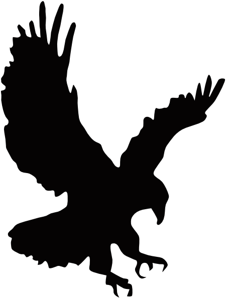 Black And White Landing Right Clip Art At Clker Com - Eagle Flying Clipart (450x596), Png Download