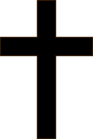 Pin Cross Clipart Black And White Png - Black Cross (321x480), Png Download