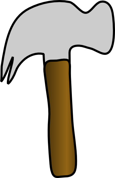 This Free Clipart Png Design Of Light Gray Hammer Clipart (384x591), Png Download