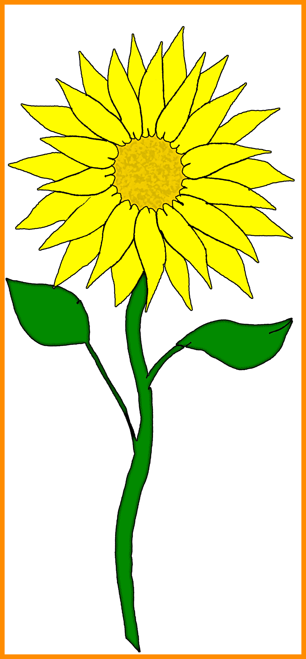 Stunning Flower Clipart Pict For Sunflower Frame Styles - Sunflowers Clipar (1010x2174), Png Download