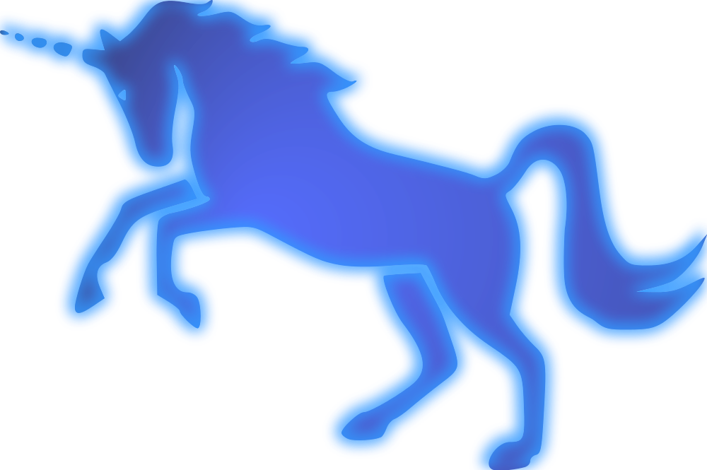Open - Blue Unicorn (1000x665), Png Download