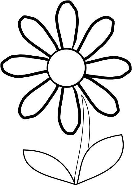 Sunflower Black And White Sunflower Clipart Black And - Clipart Black And White Flower (426x598), Png Download