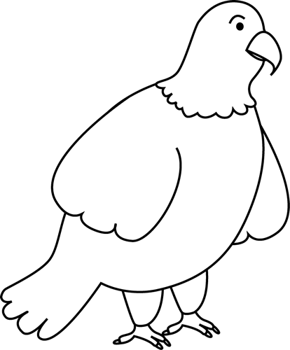 Cute Eagle Clipart Black And White - Clip Art (414x500), Png Download