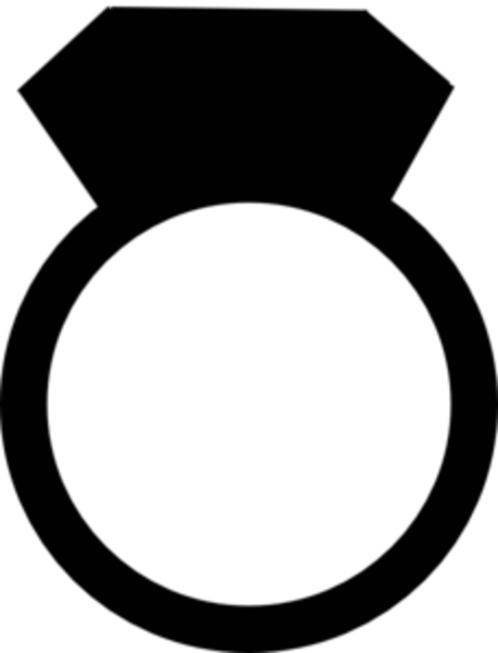 Diamond Ring Clipart - Black Ring Clipart (458x600), Png Download