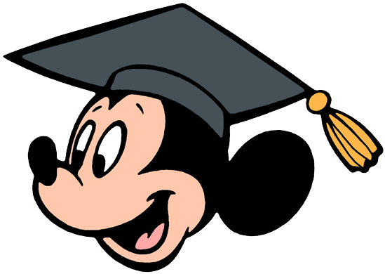 Pin Disney Graduation Clipart - Mickey Mouse Graduation Clip Art (549x390), Png Download