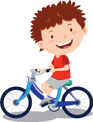 Download Free Printable Clipart And Coloring Pages - Boy On Bike Clipart (303x399), Png Download