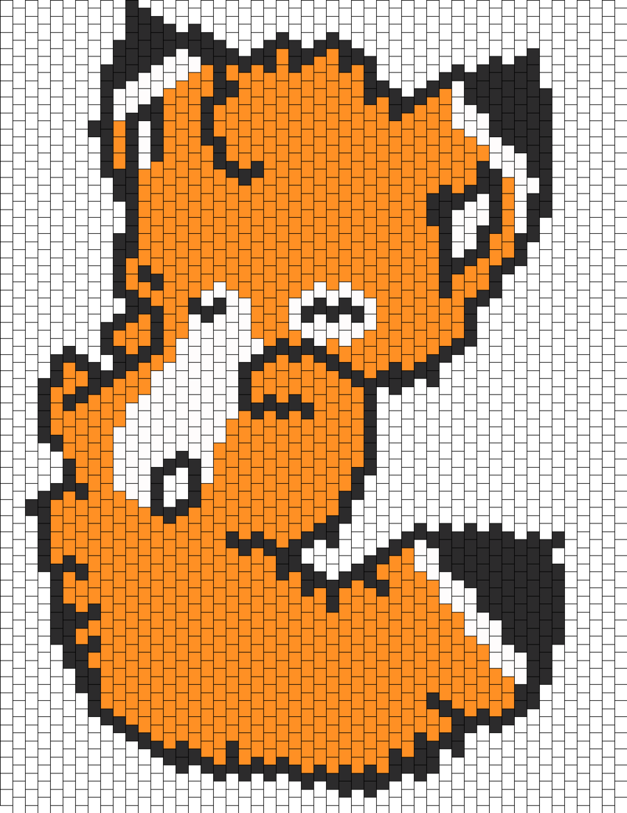 Pixel Art Fox Clipart Pixel Art Bead Pattern - Pixel Art Cute Fox (900x1168), Png Download