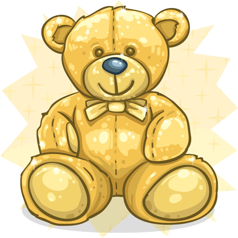 Teddy Bear Clipart Gold - Golden Teddy Bear (1024x1024), Png Download