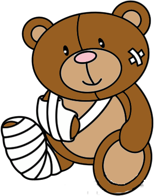 Teddy Bear Clipart Sick - Sick Teddy Bear Clipart (380x400), Png Download