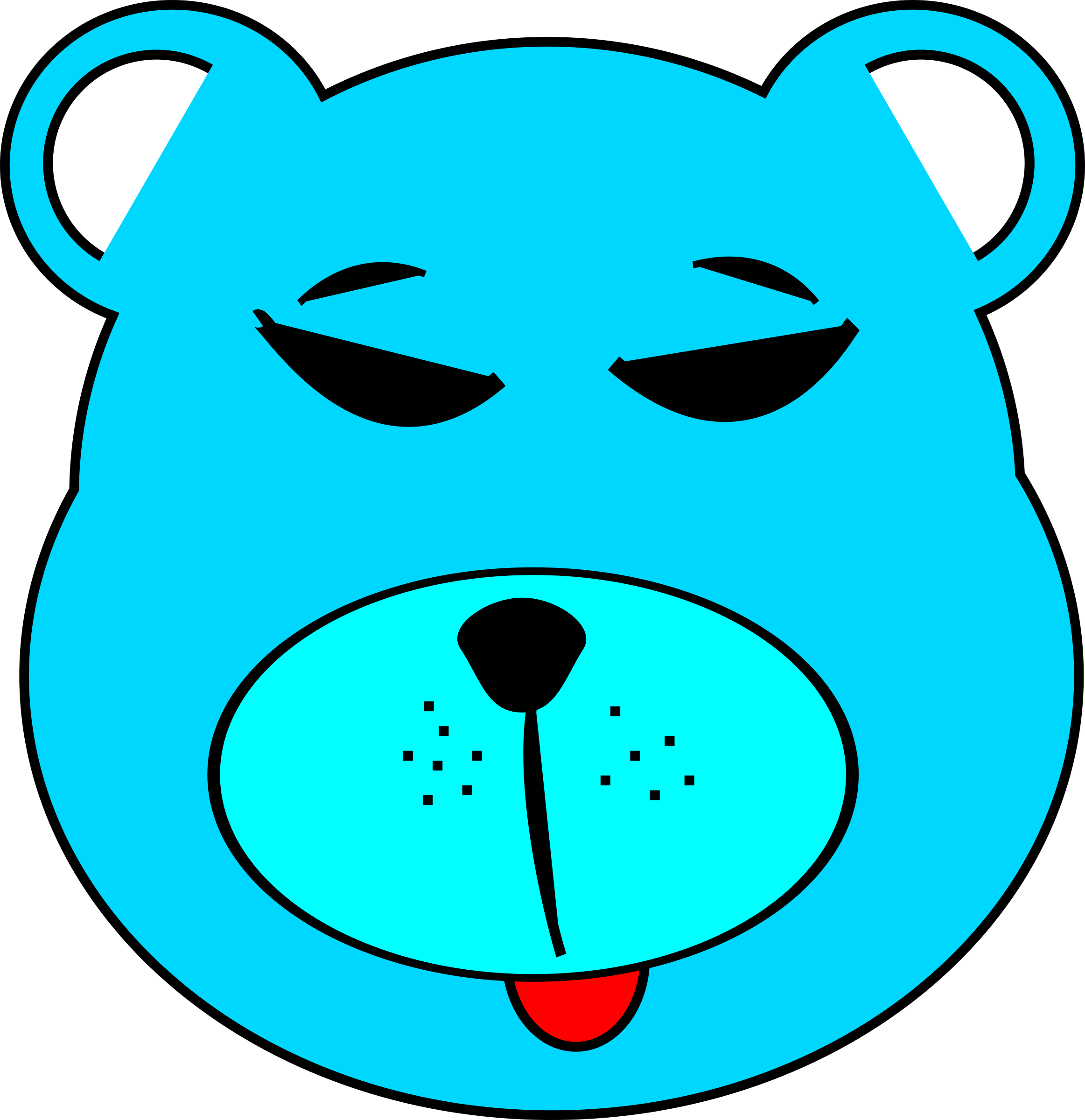 Blue Teddy Bear Clipart Bvalbp Clipart - Bear Face Clip Art (555x785), Png Download