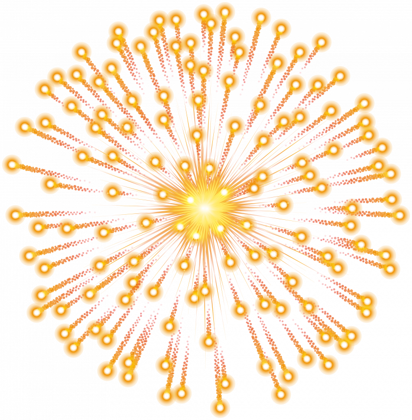 Orange Firework Clipart - Fireworks Png (817x833), Png Download