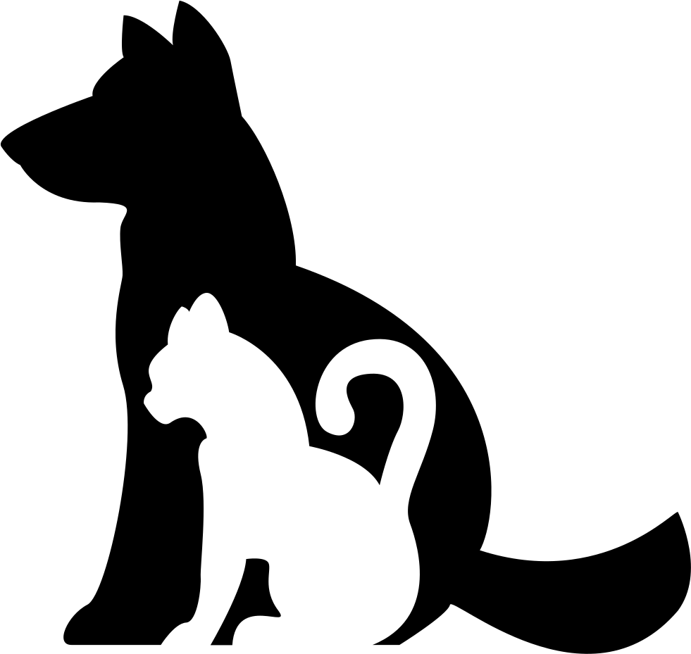Dog And Cat Silhouettes Together Svg Png Icon Free - Dog And Cat Silhouette Png (981x929), Png Download