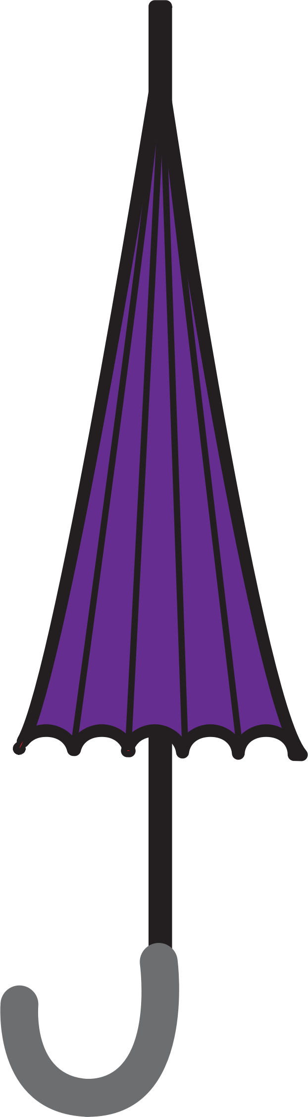 Umbrella Clipart Closed Umbrella - Closed Umbrella Clipart Png (622x2252), Png Download