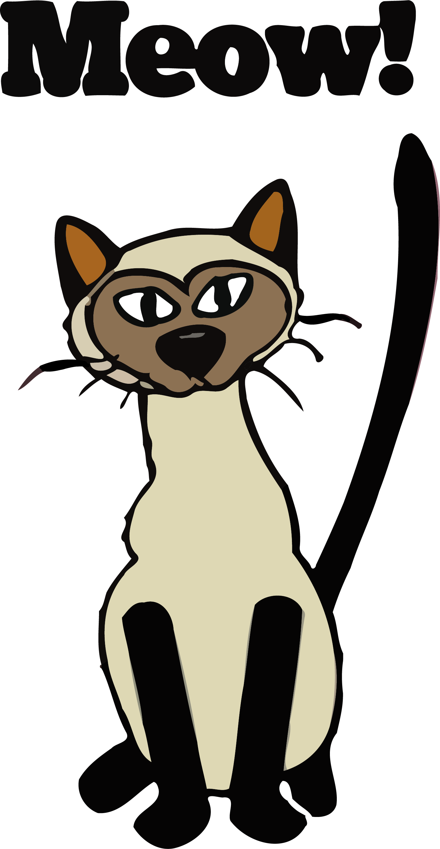 Meow Cat Clipart Png Clipartlyclipartly - Cat Meow Clipart (1471x2836), Png Download