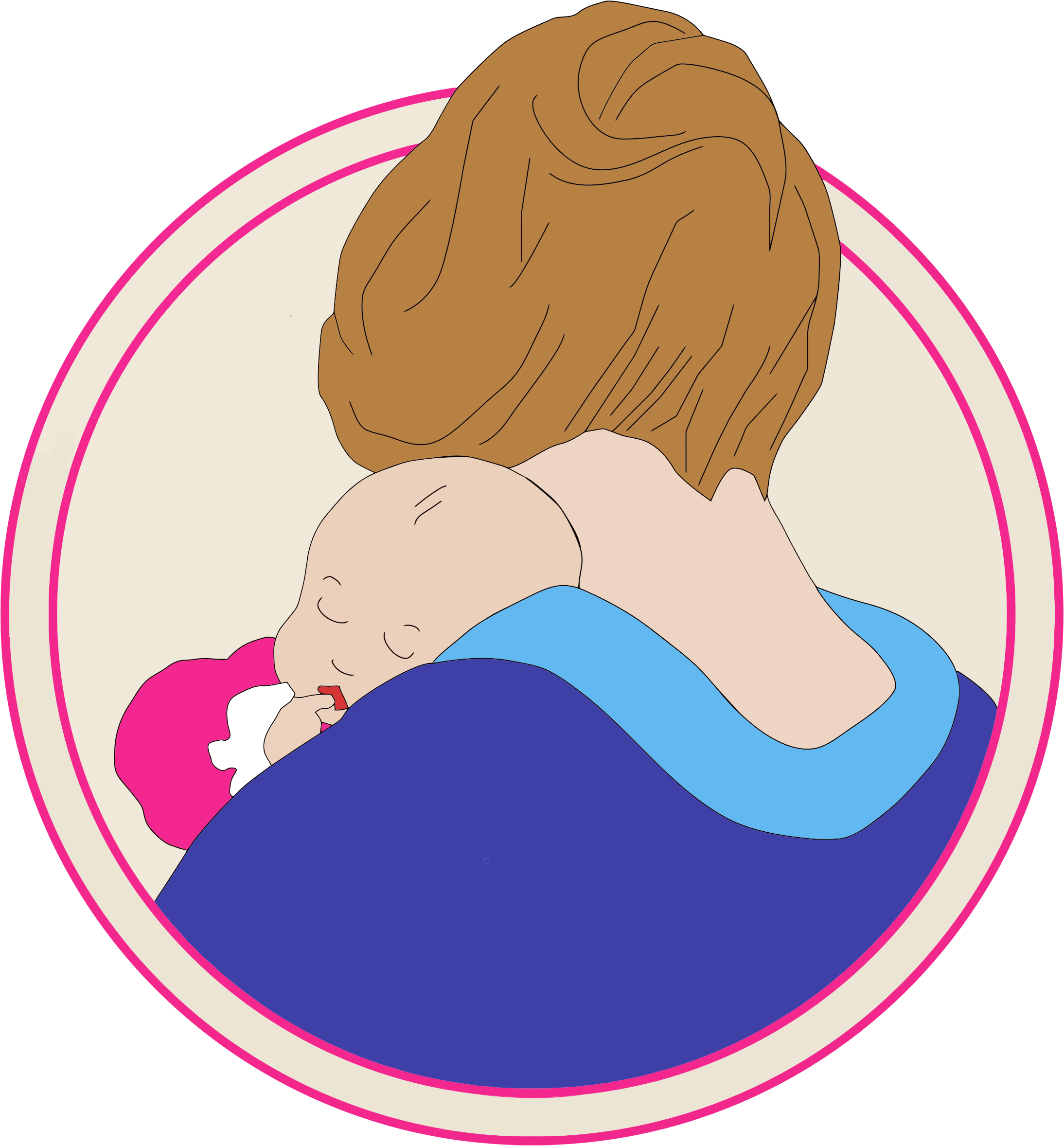 Clipart Mother Vintage Big Image Png - Mother And Baby Png (2188x2356), Png Download