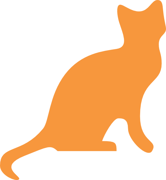 Cat Clipart - Orange Cat Silhouette (552x599), Png Download