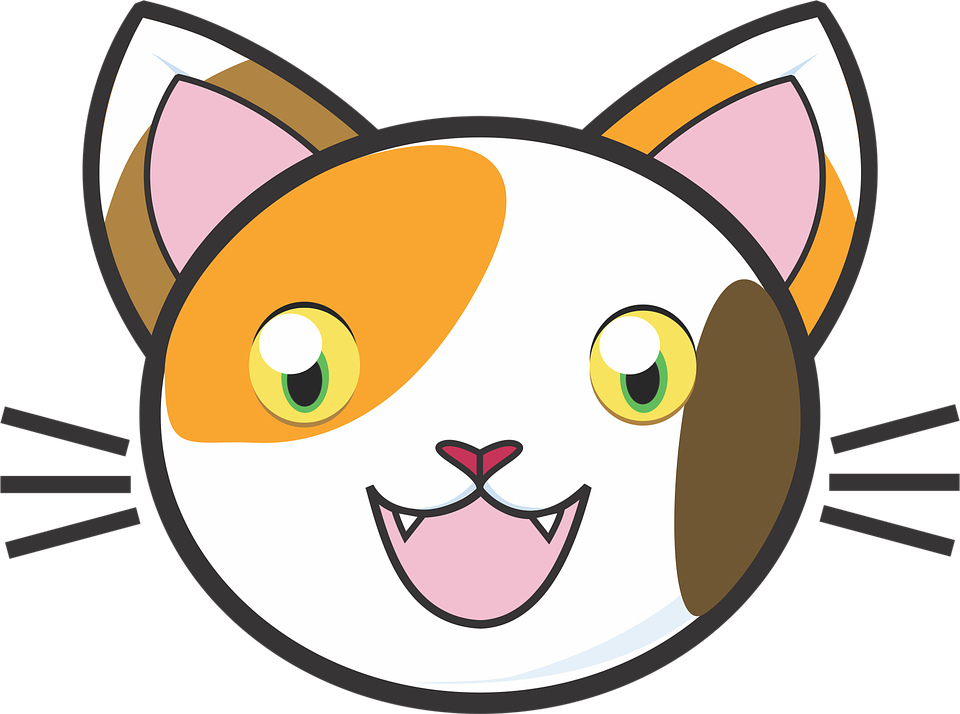 Calico Cat Clipart Cute - Cat Face Clipart Png (960x714), Png Download