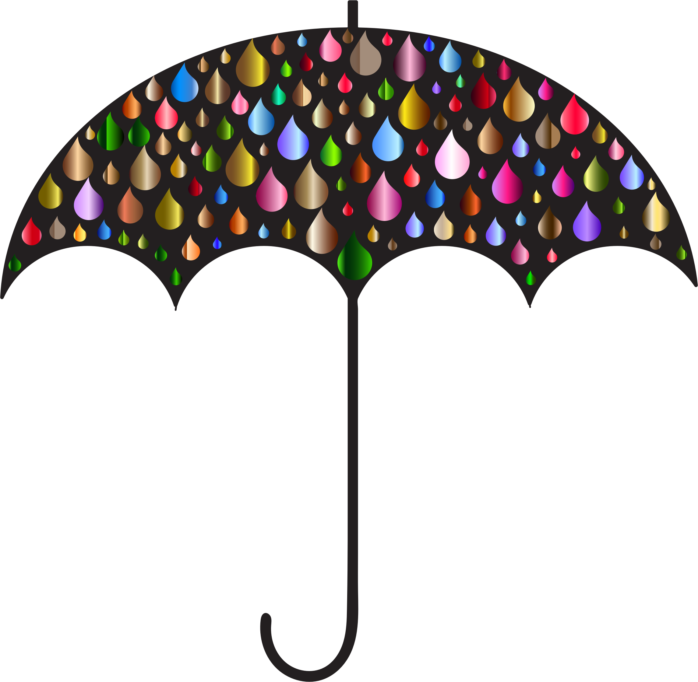 Umbrella Silhouette Clip Art At Getdrawings - Rain Drops Clipart (2292x2241), Png Download