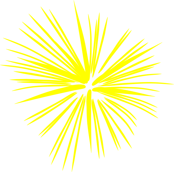 Yellow Clipart Firework - Yellow Firework Png (600x593), Png Download